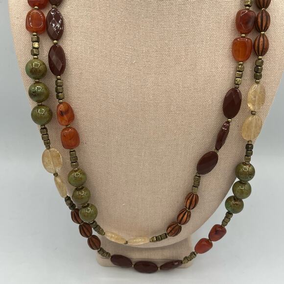 Premier Designs Mango Long Beaded 54" inch Chunky Autumn Boho Necklace New - Picture 2 of 6